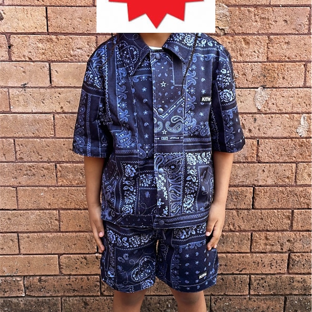 Kith Kids Navy Bandana Print Outfit
